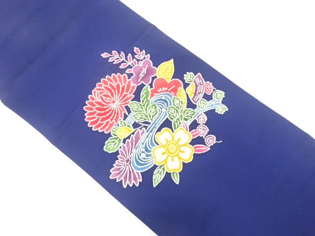 JAPANESE NAGOYA OBI / SHIOZE / KATAZOME / FLOWER
